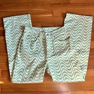 Ragged Priest Wave Jeans in white/lime